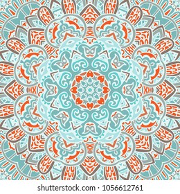 ethnic geometric seamless vintage medallion mandala ornamental pattern