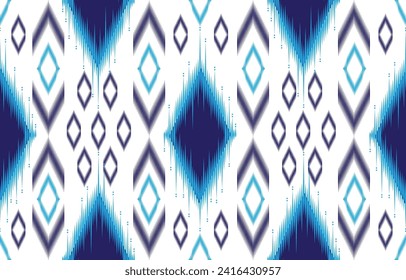 Ethnic geometric shape.Dark blue and white blackground. Seamless pattern and many element.Textile.Design for scarf.Carpet,Skirt,Clotche.Overcoat etc.
