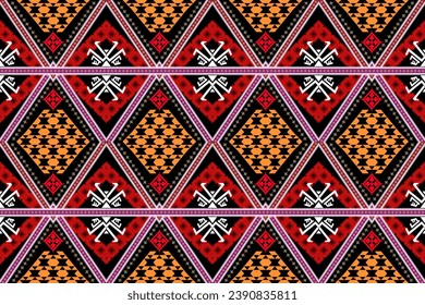 Ethnic geometric shapes traditional seamless pattern, Native geometry oriental element texture pattern design for fabric, textile, wallpaper, printing, decoration, illustration, paper, card, clothing