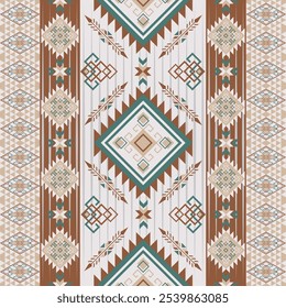 Ethnic geometric stripes pattern. Vector ethnic aztec geometric stripes seamless pattern background. Use for fabric, textile, ethnic interior decoration elements, upholstery, wrapping.