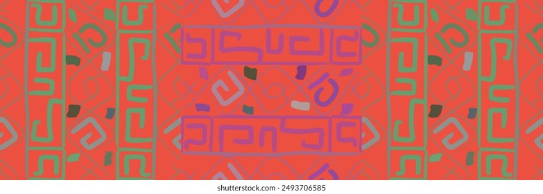 Ethnic Geometric Symmetry seamless  Pattern