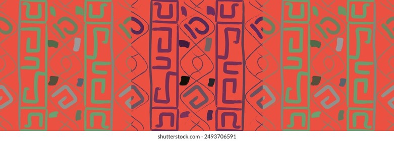 Ethnic Geometric Symmetry seamless  Pattern