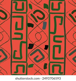 Ethnic Geometric Symmetry seamless  Pattern