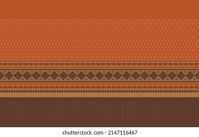 Ethnic geometric thai patterns design for clothing fabric background wallpaper wrap batik knitwear embroidery style vector illustration