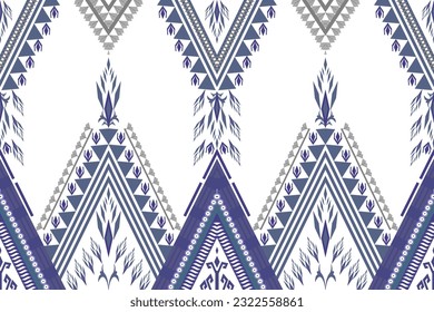 Ethnic geometric traditional seamless pattern. Native navy oriental geometry pattern design for fabric, clothing, wallpaper, border decor, element, texture, background, backdrop, illustration, vector