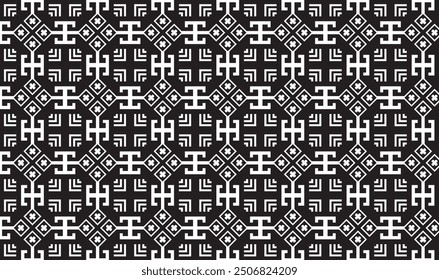 Ethnic geometric vector of mixed black and white mouth shapes. Perfect for textiles, wallpaper and printing