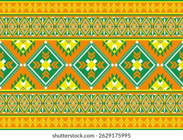 Ethnic geometric vintage pattern. Ethnic border element. Ethnic geometric diamond shape seamless pattern background. Embroidery folk pattern for fabric, textile, interior decoration