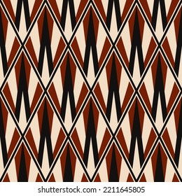 Ethnic geometric vintage pattern. Vector abstract vintage geometric diamond shape seamless pattern background. Use for fabric, textile, interior decoration elements, upholstery, wrapping.