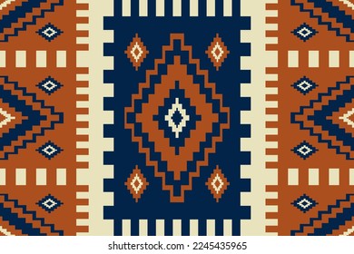 Ethnic geometric vintage pattern. Vector geometric square diamond shape seamless pattern boho style. African Kilim pattern use for fabric, textile, home decoration elements, upholstery, wrapping.