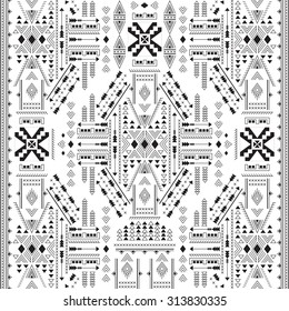Ethnic geometrical pattern, tribal seamless background