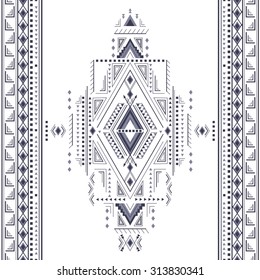 Ethnic geometrical pattern, tribal seamless background