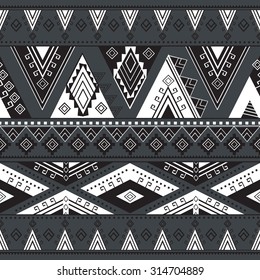 Ethnic geometrical pattern, tribal seamless background