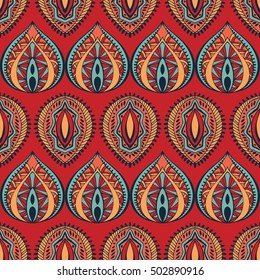 Ethnic geometrical pattern, tribal seamless background. Hand drawn abstract background.