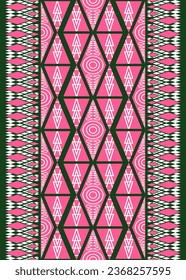 Ethnic geometry vertical embroidery ikat traditional pattern.Seamless flora ethnic pattern.Ethnic folk embroidery pattern.vector illustration.design for fabric,clothing,texture,decoration,wrapping.