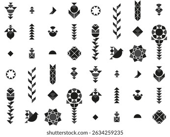 Ethnic geometry - white, gray, black