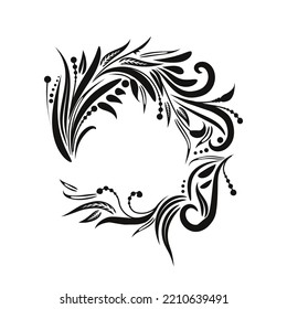 Ethnic gold foil ring, wreath symbol tattoo design. Use for print, posters,. Vector illustration