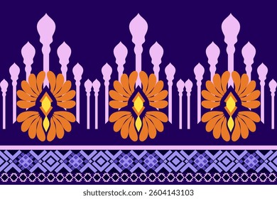 Ethnic graphic design, Native American tribal fabrics, geometric shapes used in weaving, rugs, wallpapers, shawls, batik, embroidery illustrations, seamless patterns with abstract floral vectors.