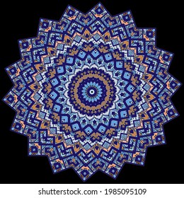 Ethnic greek mandala vector pattern. Ornamental colorful background. Tribal backdrop. Geometric modern zigzag ornaments. Abstract shapes, circles, frames, borders, greek key, meanders, zig zag lines.