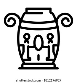 Ethnic greek vase icon. Outline ethnic greek vase vector icon for web design isolated on white background