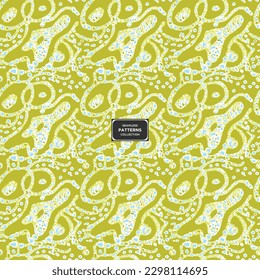 Ethnic green pattern with abstract curved stripes vector illustration