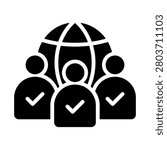 Ethnic Group Icon - Solid Black Glyph Icons For Sociology and Education