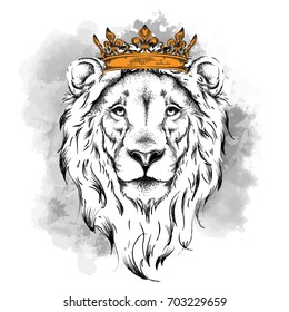 Lion Crown Drawing Images Stock Photos Vectors Shutterstock Add lines to show the shapes of the legs, chest, belly and the back. https www shutterstock com image vector ethnic hand drawing head lion wearing 703229659