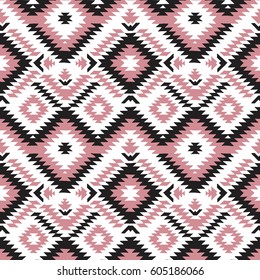 Ethnic Hand Drawn Seamless Pattern. Aztec Print. Vector Illustration