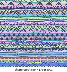 Ethnic hand drawn stripe ~ seamless background 