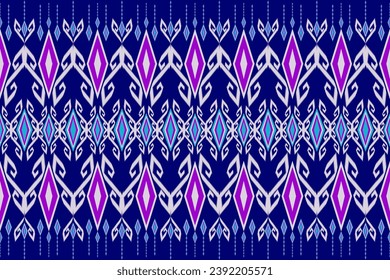 Ethnic handmade beautiful Ikat art. Ethnic abstract floral art . folk embroidery, Peruvian, Indian, Asia, Moroccan, Turkey, and Uzbek style. Aztec geometric art ornament print.