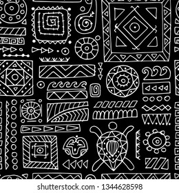 Ethnic handmade ornament. Seamless pattern for your design. Polynesian style