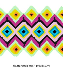 Ethnic handmade ornament, seamless pattern, vector illustration