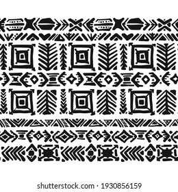 Ethnic handmade ornament, seamless pattern, vector illustration