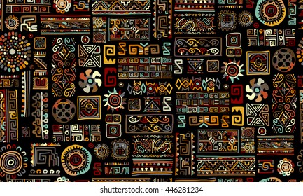 Ethnic handmade ornament, seamless pattern for your design