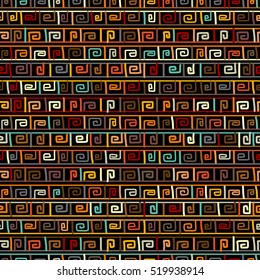 Ethnic handmade ornament seamless pattern, vector illustration