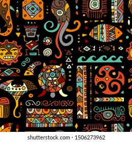 Ethnic handmade ornament for your design. Polynesian style, seamless pattern