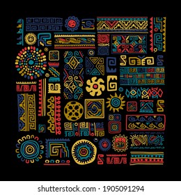 Ethnic handmade ornament for your design. Vector illustration