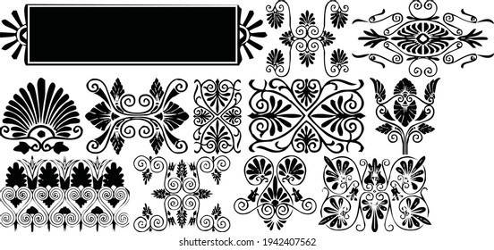 Ethnic handmade ornament for your design on white background.
