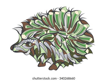ethnic hedgehog isolated om a white background
