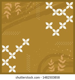 ethnic hijab pattern on yellow color background