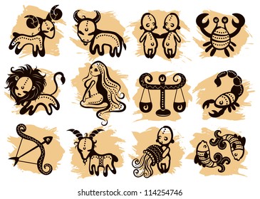 Ethnic horoscope with some ornaments