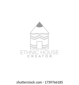 Ethnic house creator logo design template for business and brand company