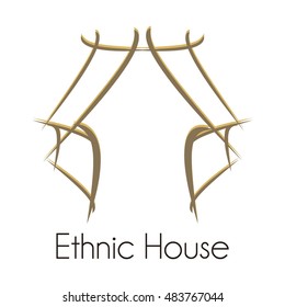 ethnic house Logo design template, icons, symbols, vector, abstract, set, shapes