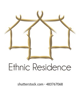 ethnic house Logo design template, icons, symbols, vector, abstract, set, shapes
