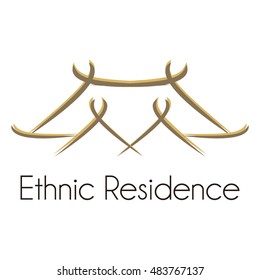 ethnic house Logo design template, icons, symbols, vector, abstract, set, shapes