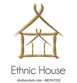 ethnic house Logo design template, icons, symbols, vector, abstract, set, shapes