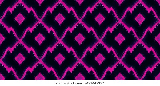 Ethnic Ikat abstract background art. Motif ethnic handmade beautiful Ikat art.Ikat ethnic tribal, boho colors seamless wallpaper. Illustration for greeting cards, printing and other design project.