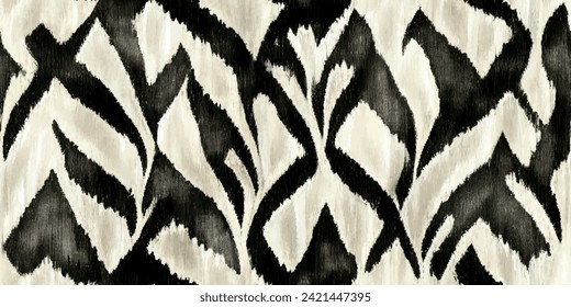 Ethnic Ikat abstract background art. Motif ethnic handmade beautiful Ikat art.Ikat ethnic tribal, boho colors seamless wallpaper. Illustration for greeting cards, printing and other design project.