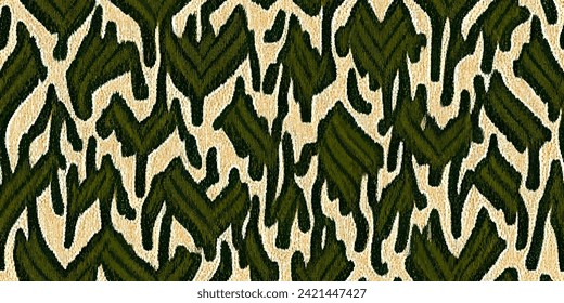 Ethnic Ikat abstract background art. Motif ethnic handmade beautiful Ikat art.Ikat ethnic tribal, boho colors seamless wallpaper. Illustration for greeting cards, printing and other design project.
