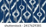 Ethnic Ikat abstract background. Ikat ethnic tribal, boho colors seamless wallpaper. Motif ethnic handmade seamless.Illustration for greeting cards, printing and other design project.