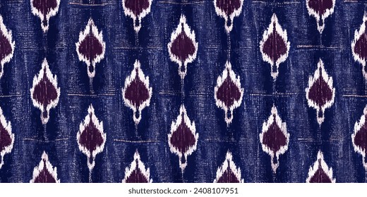 Ethnic Ikat abstract background. Ikat ethnic tribal, boho colors seamless wallpaper. Motif ethnic handmade seamless.Illustration for greeting cards, printing and other design project.